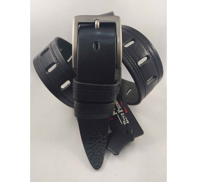 Мужской ремень джинсовый BELT PREMIUM C40-093 черный